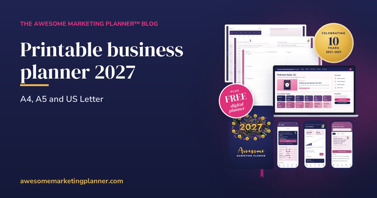 Printable business planner 2027: A4, A5 and US Letter